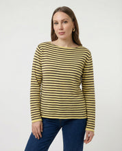 Maglia a righe scollo a barchetta 100% cotone