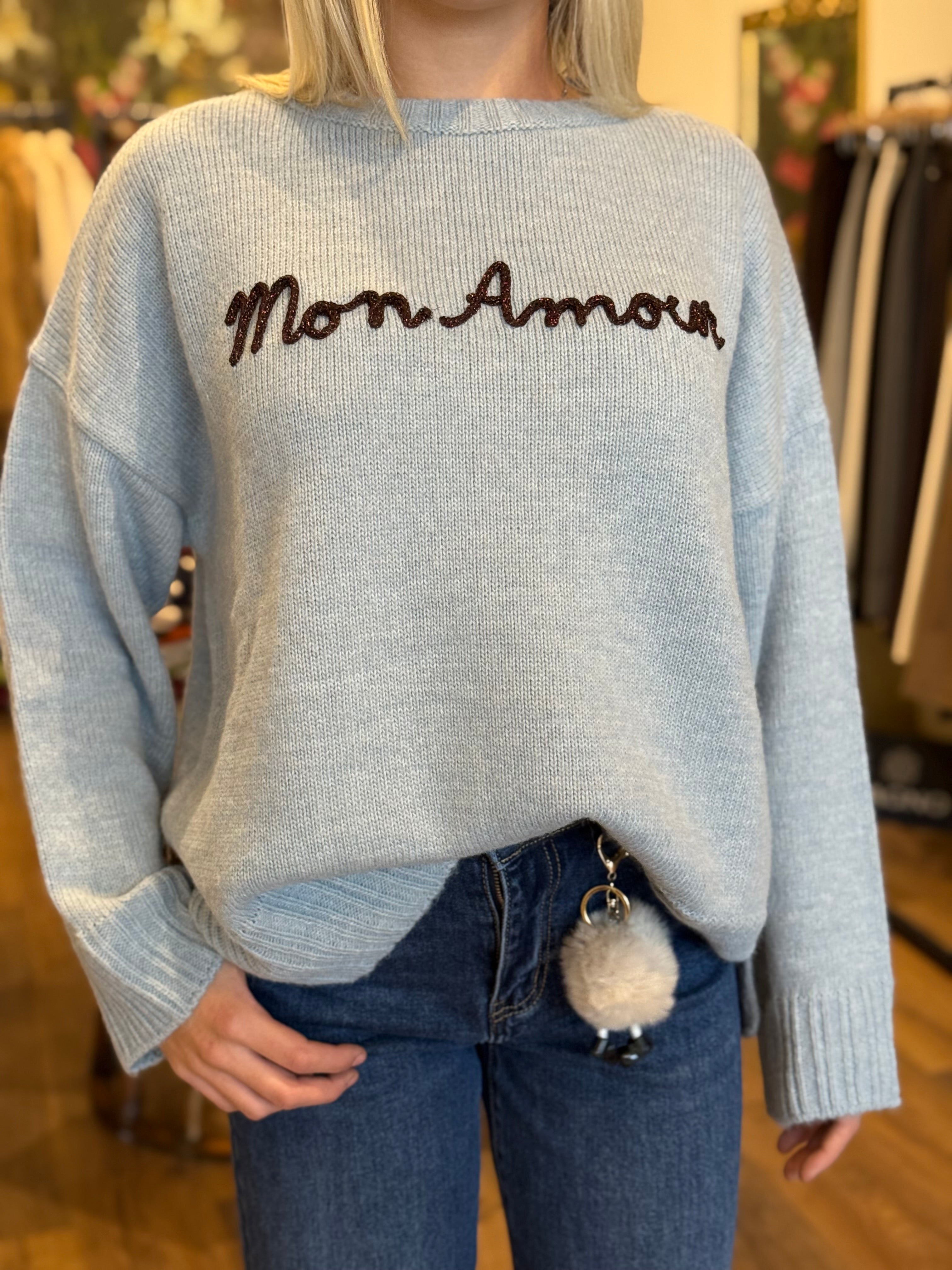 Girocollo ricamo mon amour Kontatto