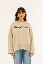 Girocollo ricamo mon amour Kontatto