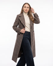 Cappotto lungo fantasia  in misto lana