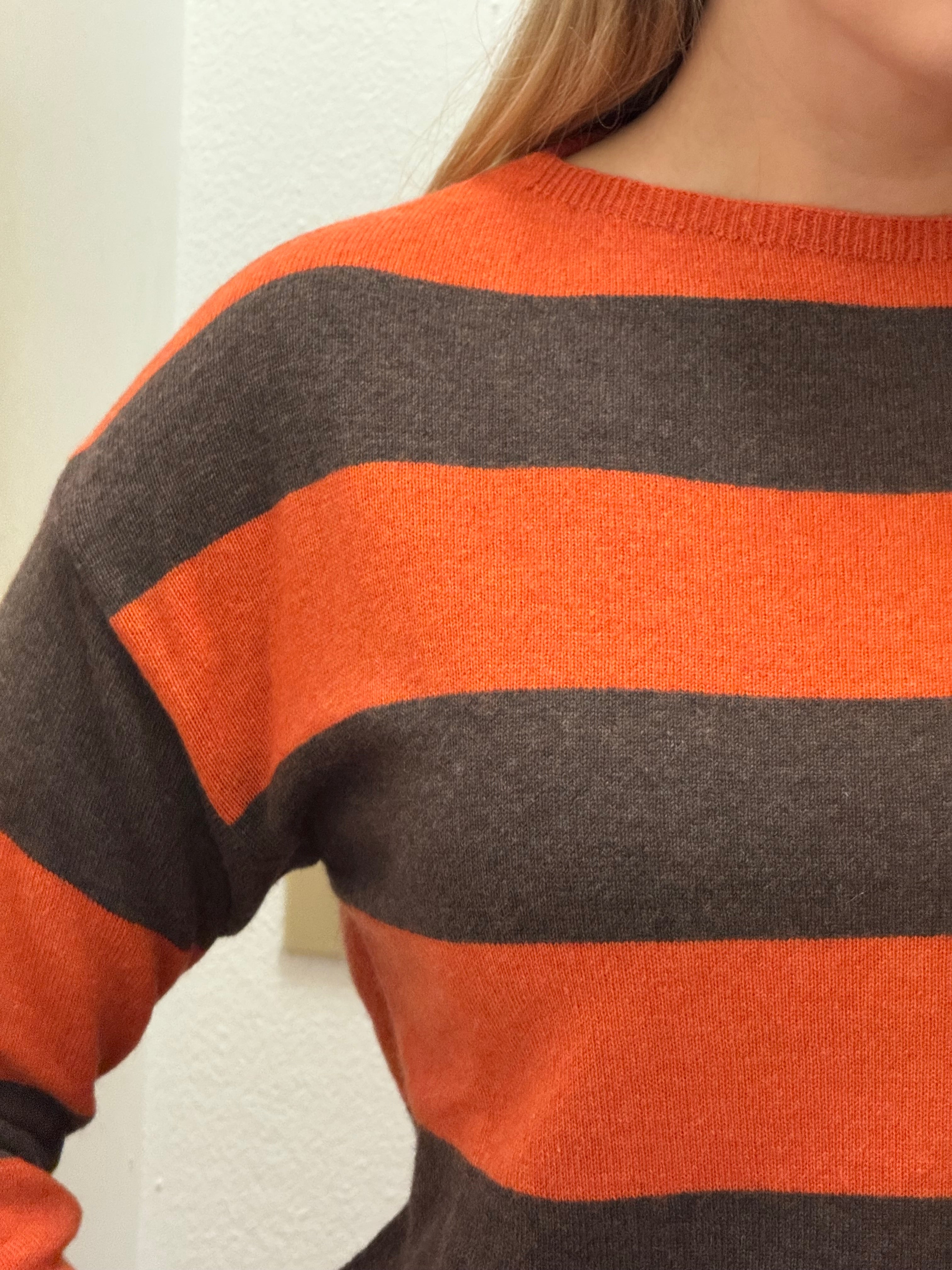 Maglia a righe misti lana&cashmere