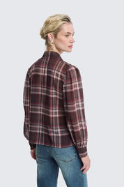 Blusa check con laccio Two Way