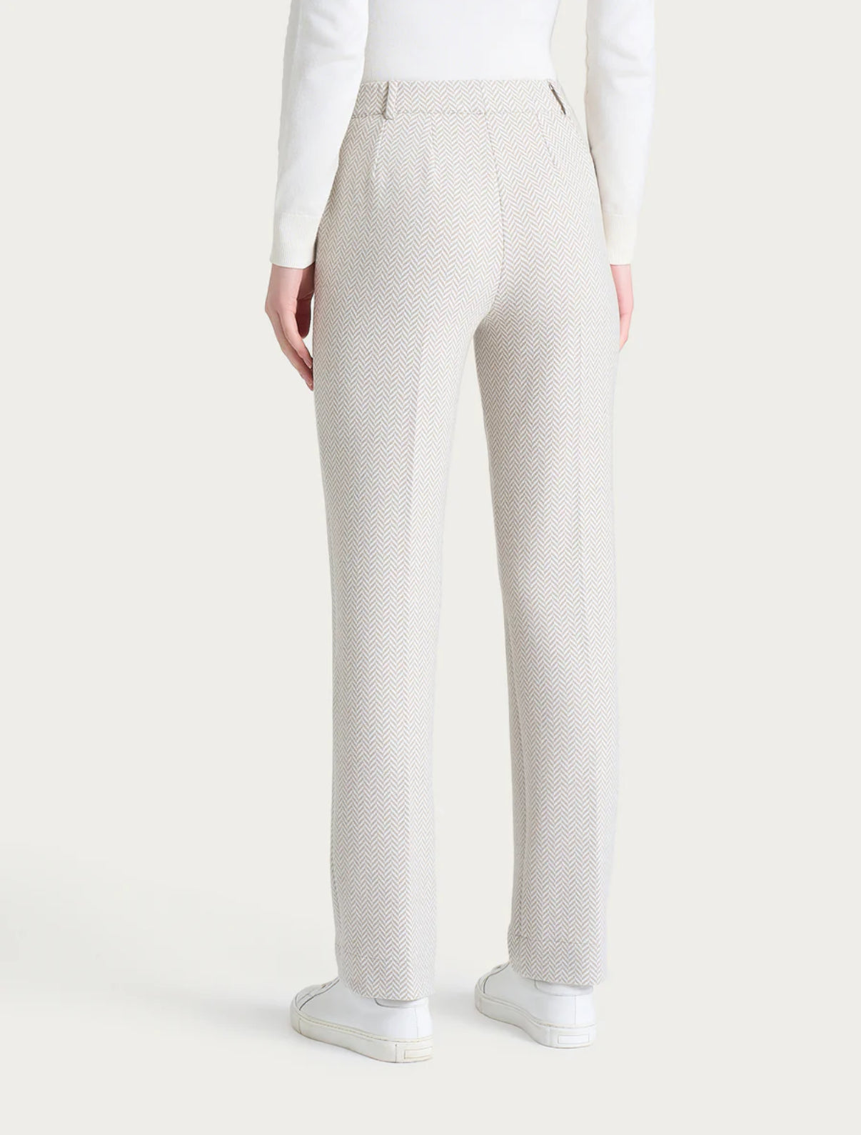 Pantalone in fantasia dritto con tasche in Eco Jacquard Ragno