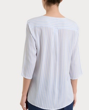 Blusa a righe in ecoseta Ragno - celeste