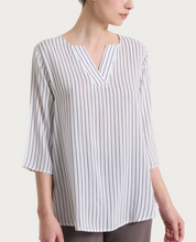 Blusa a righe in ecoseta Ragno - marrone