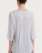 Blusa a righe in ecoseta Ragno - marrone