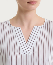 Blusa a righe in ecoseta Ragno - marrone