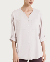 Camicia con manica risvoltabile- Rosa