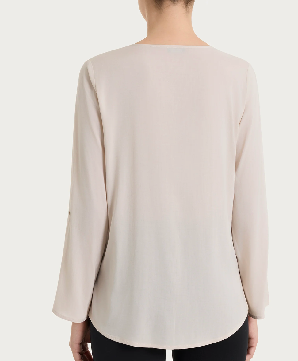 Camicia con manica risvoltabile- Champignon