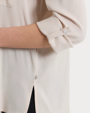 Camicia con manica risvoltabile- Champignon