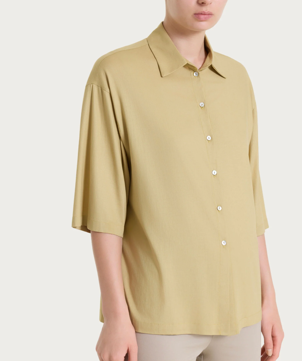 Camicia con manica 3/4 -Khaki