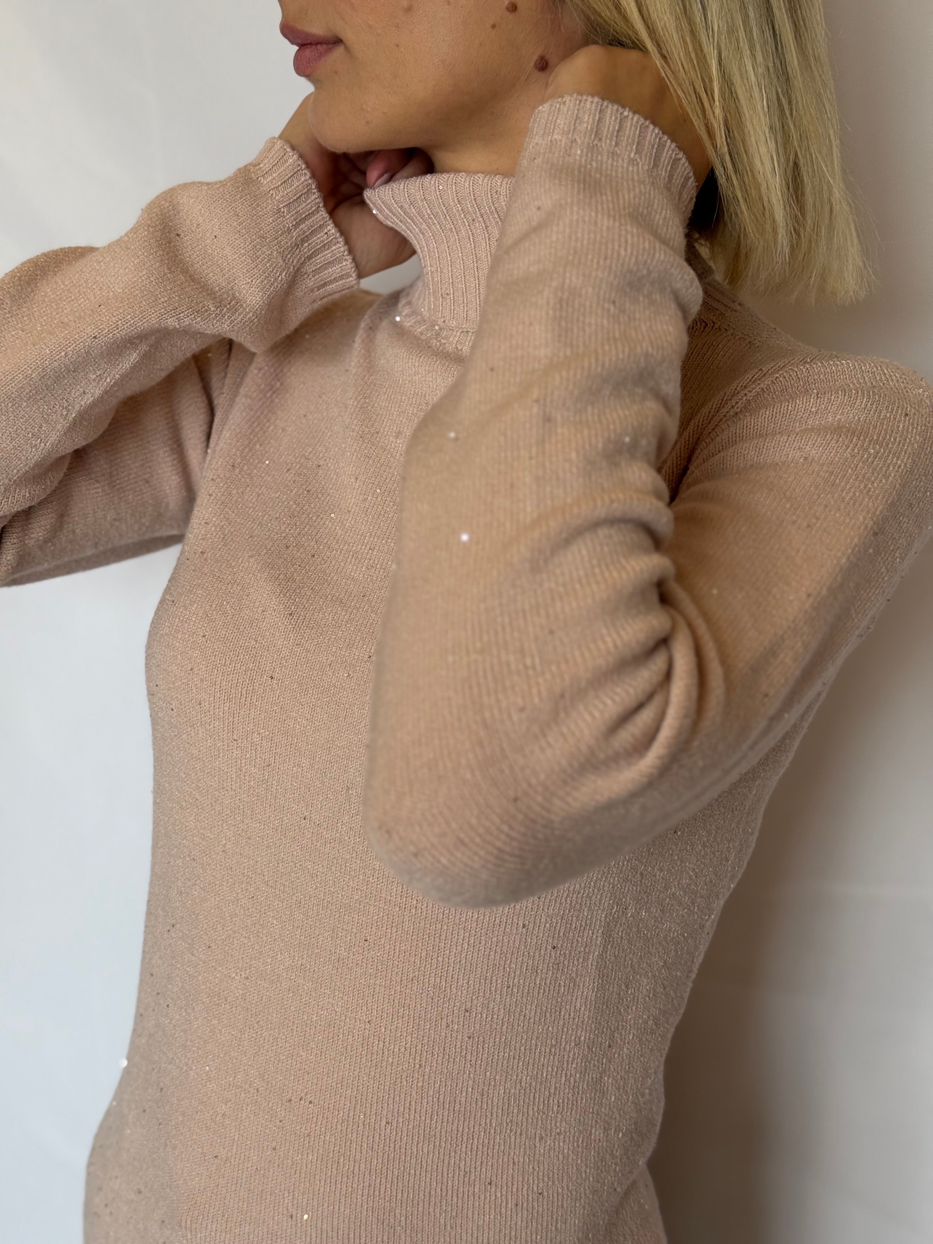 Dolcevita con micro paillettes Kontatto