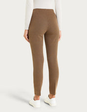 Pantalone a sigaretta con spacchetti e micro check in Eco Jacquard Ragno