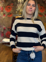 Maglia a righe misti lana&cashmere