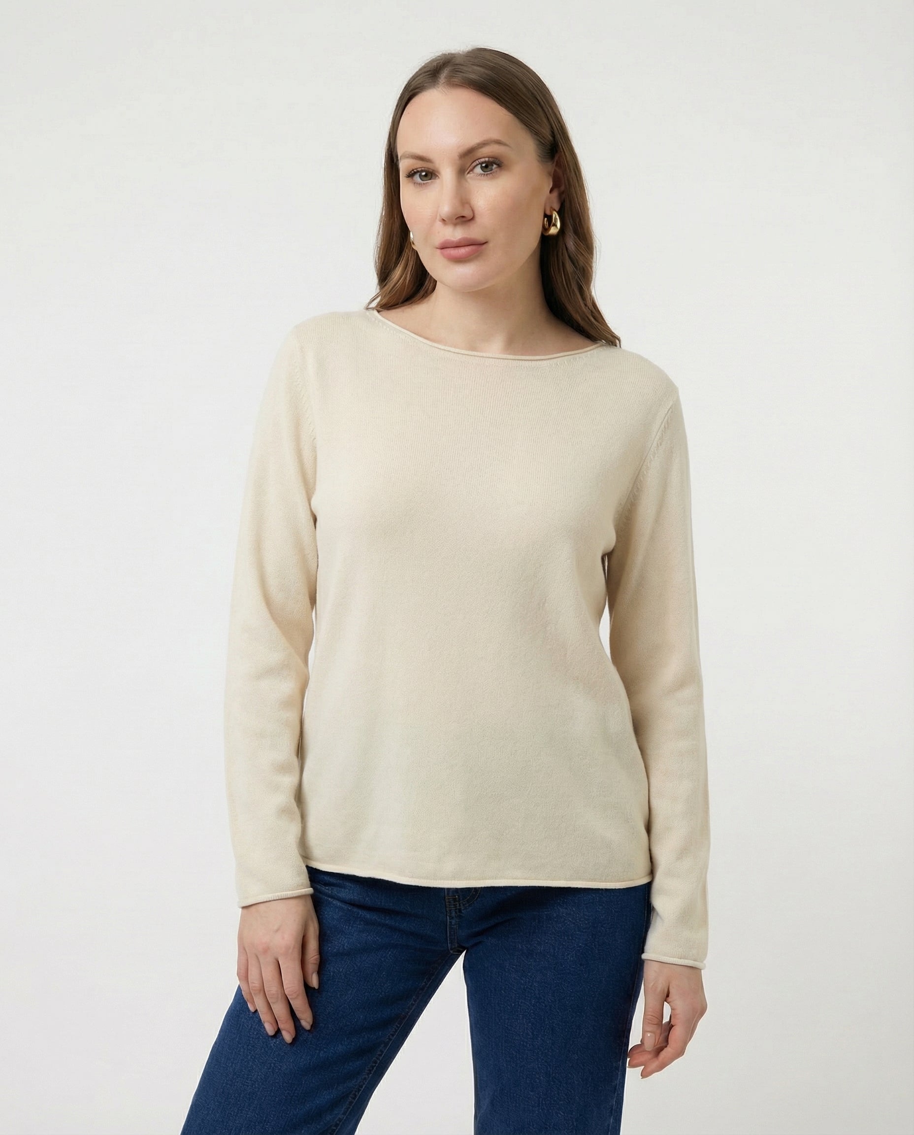 Maglia scollo a barchetta 100% cotone