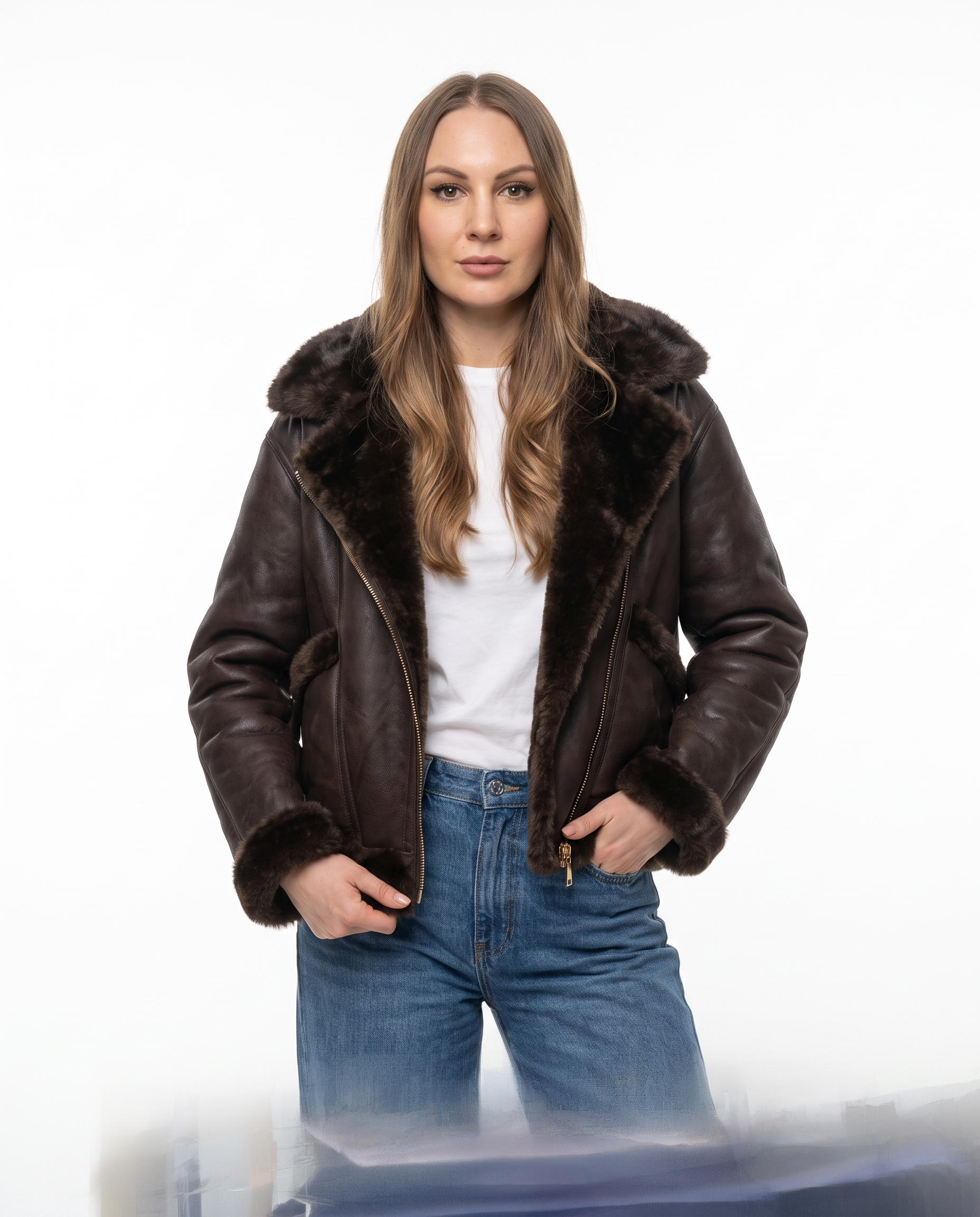 Bomber Yulia montone e pelliccia
