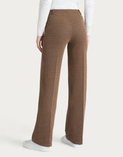 Pantalone wide leg con tasche e micro check in Eco Jacquard Ragno