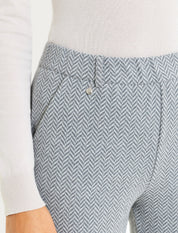 Pantalone in fantasia dritto con tasche in Eco Jacquard Ragno