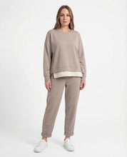 Completo comfy-chic felpa + pantaloni – Tortora