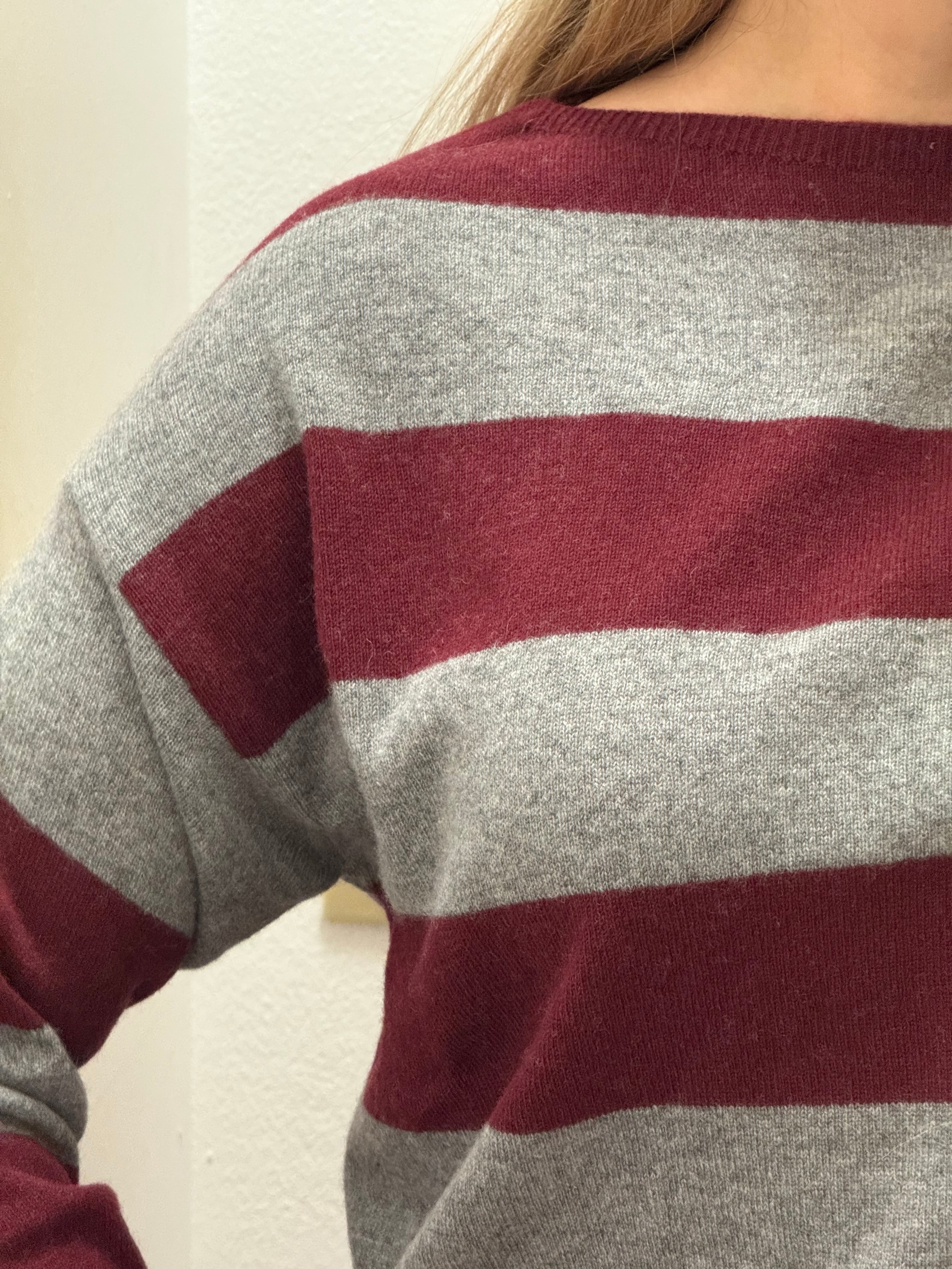 Maglia a righe misti lana&cashmere