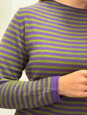 Girocollo a righe misto lana& cashmere