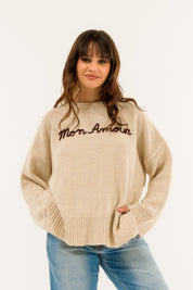 Girocollo ricamo mon amour Kontatto