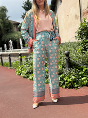 Pantalone fantasia floreale Wu Side