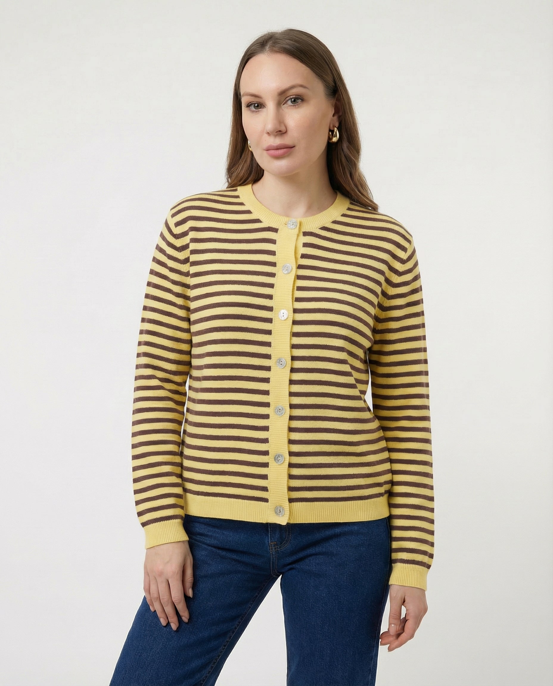 Cardigan a righe 100% cotone