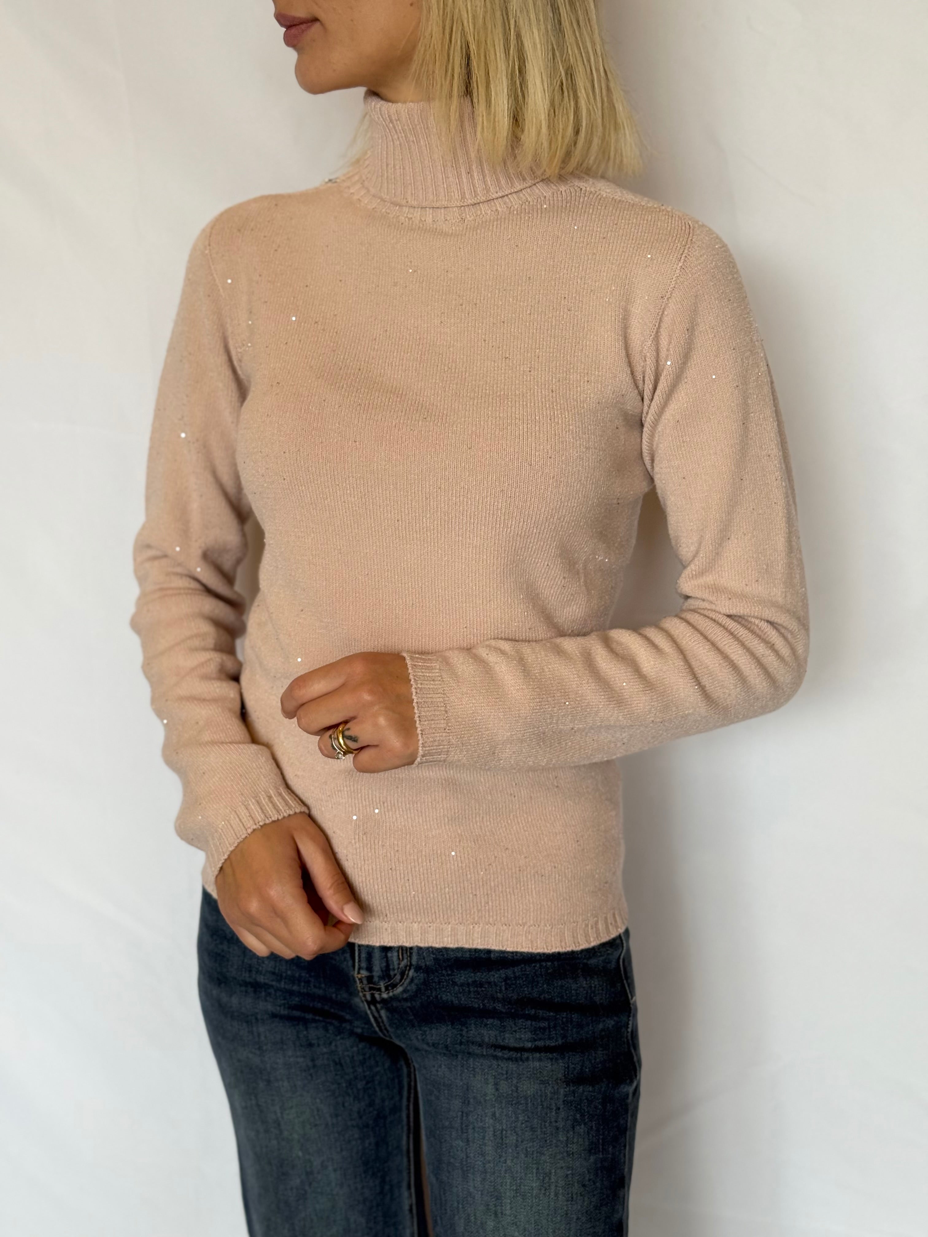 Dolcevita con micro paillettes Kontatto