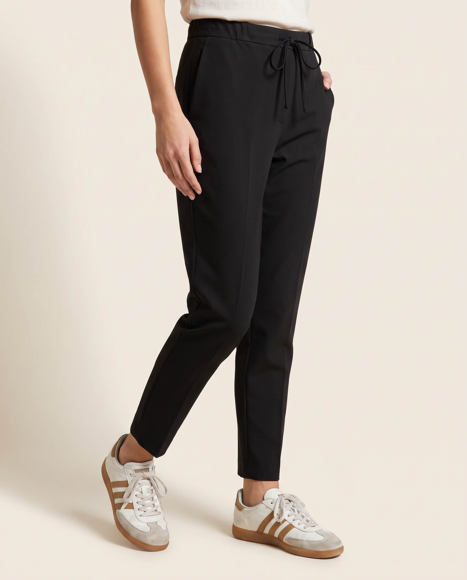 Pantalone jogger con tasche in Compact - Nero