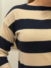 Maglia a righe misti lana&cashmere