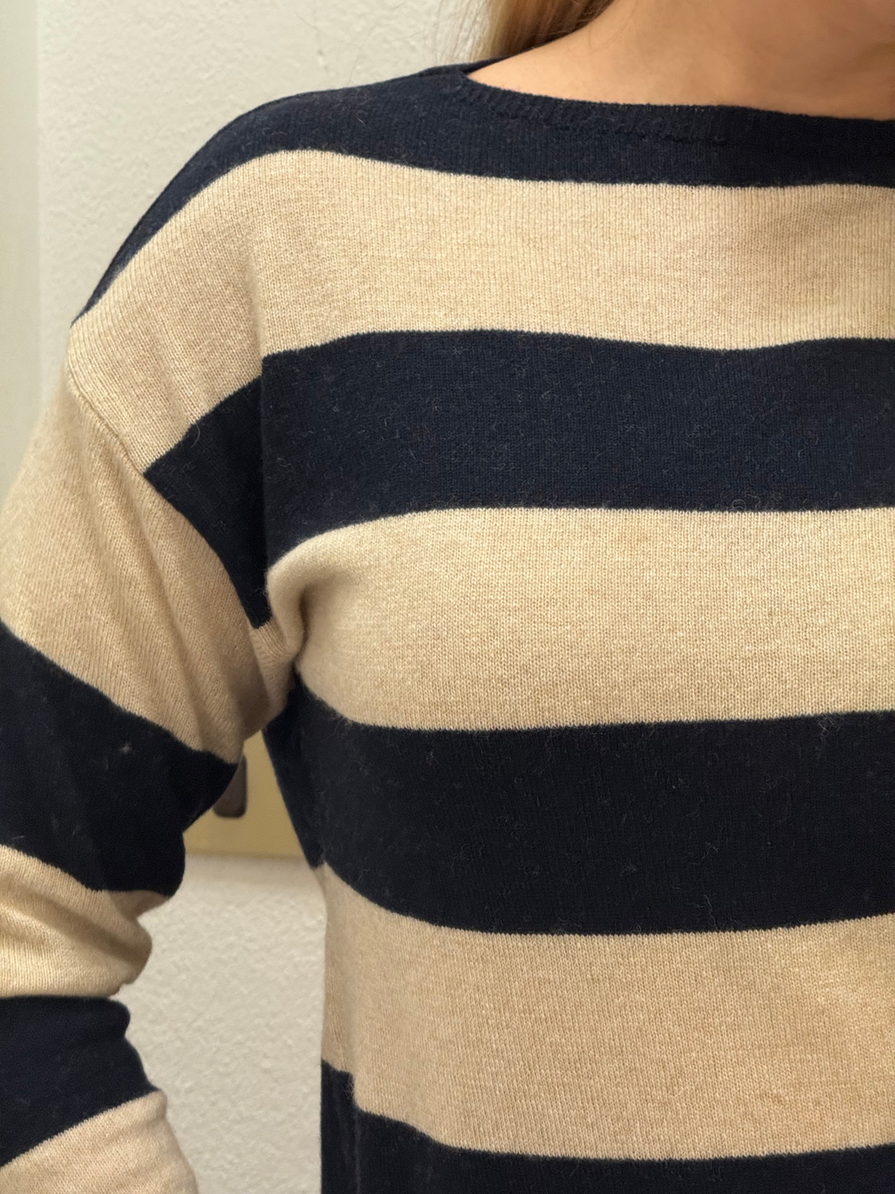 Maglia a righe misti lana&cashmere