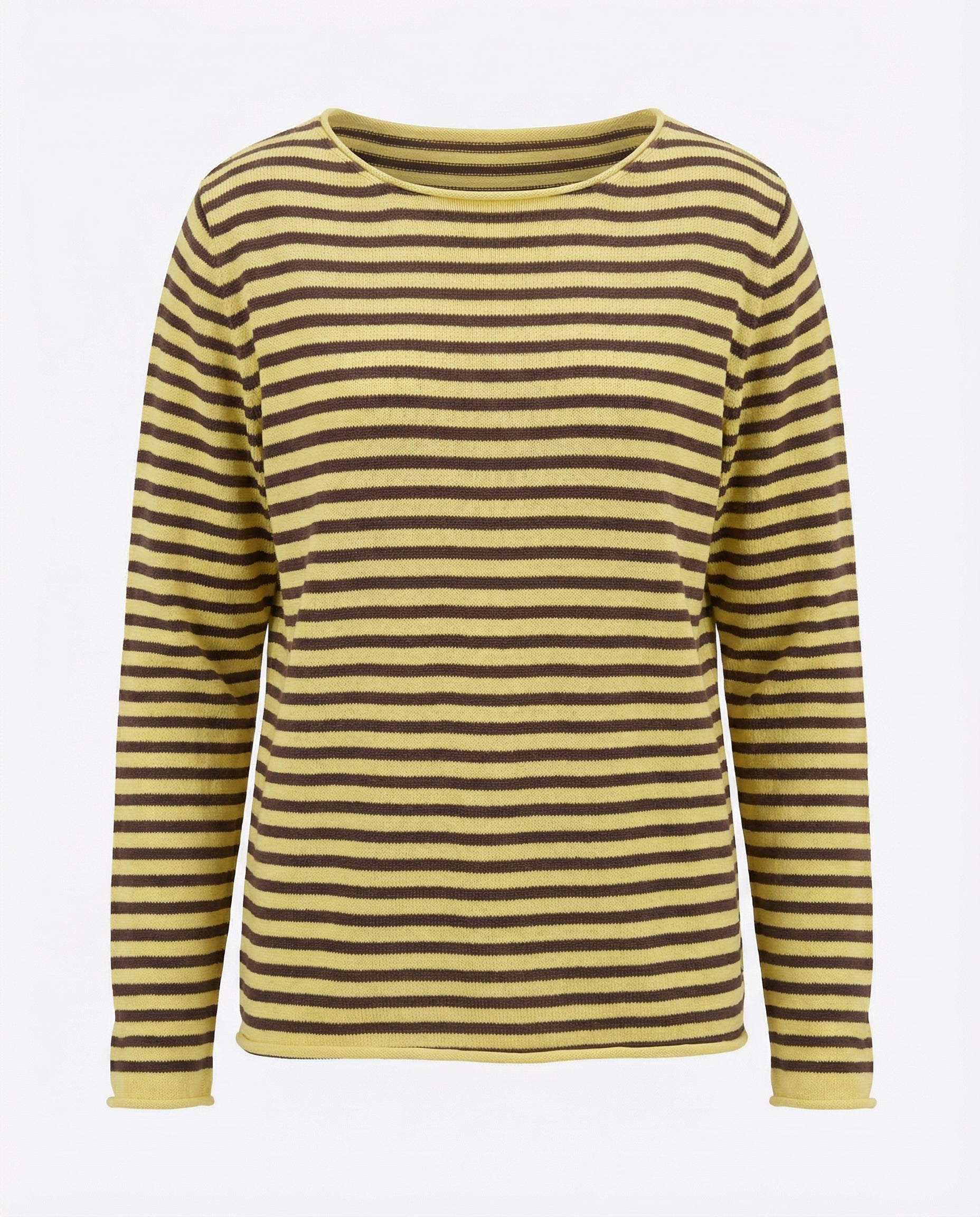 Maglia a righe scollo a barchetta 100% cotone