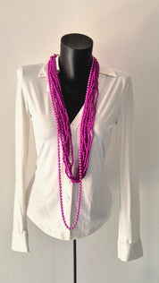 Collana artigianale a cinque fili con filo decorativo in perle/pietrine – Roberta Zanelli