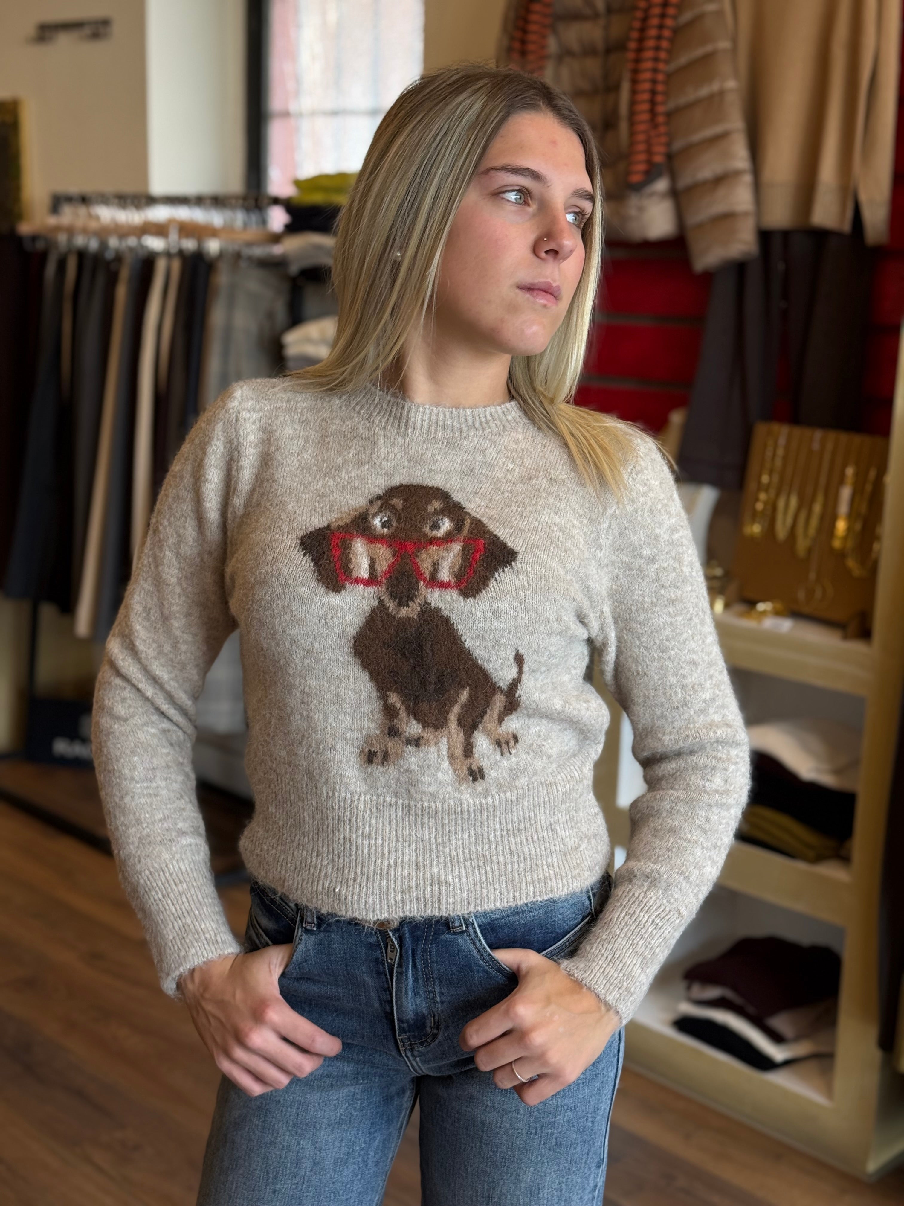 Maglia cagnolino misto lana e mohair Susy mix