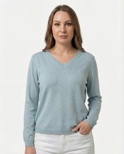 Maglione Donna con Scollo a V 100% cotone