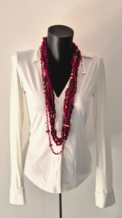 Collana artigianale a cinque fili con filo decorativo in perle/pietrine – Roberta Zanelli