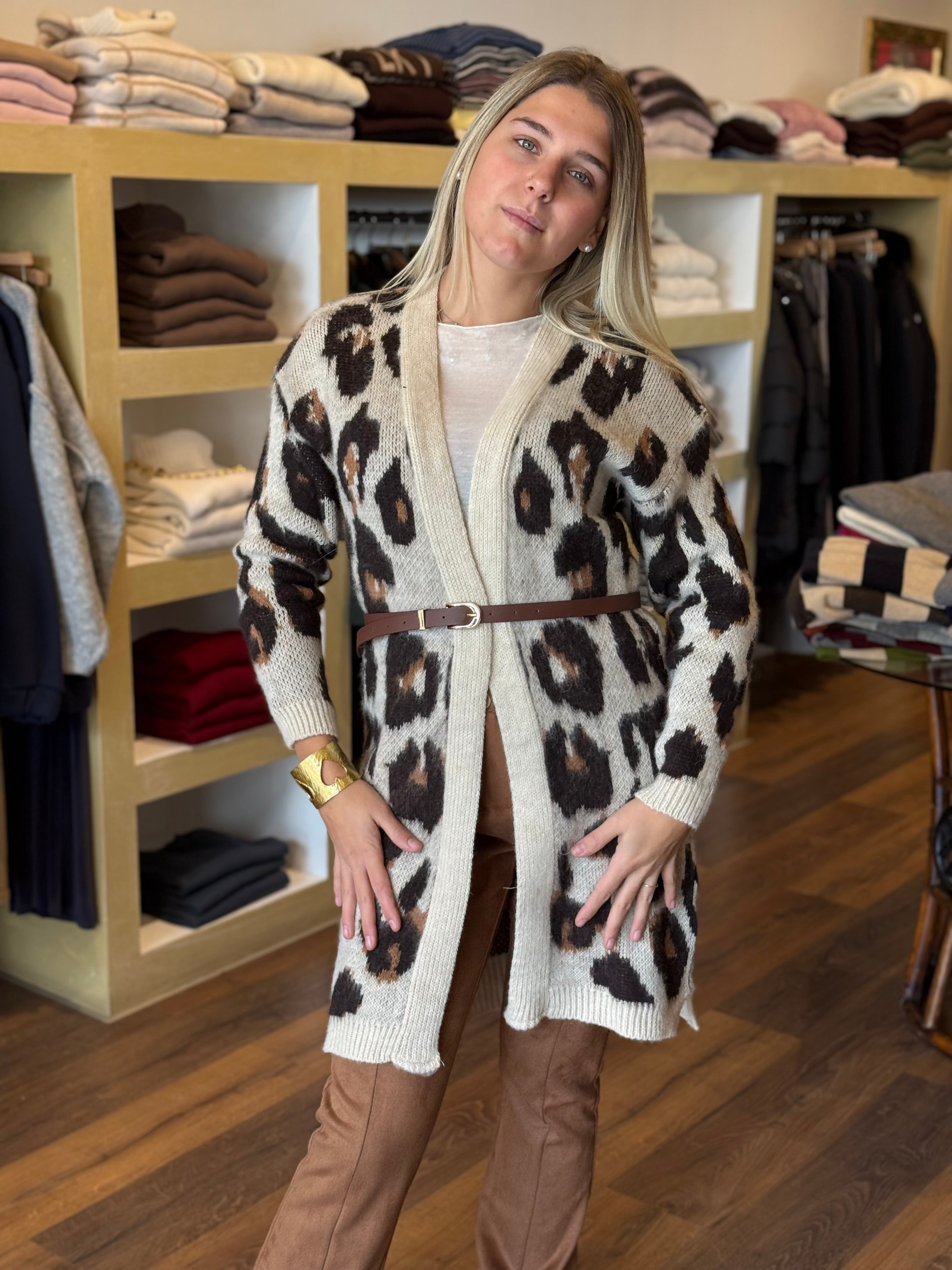 Cardigan aperto maculato Susy mix