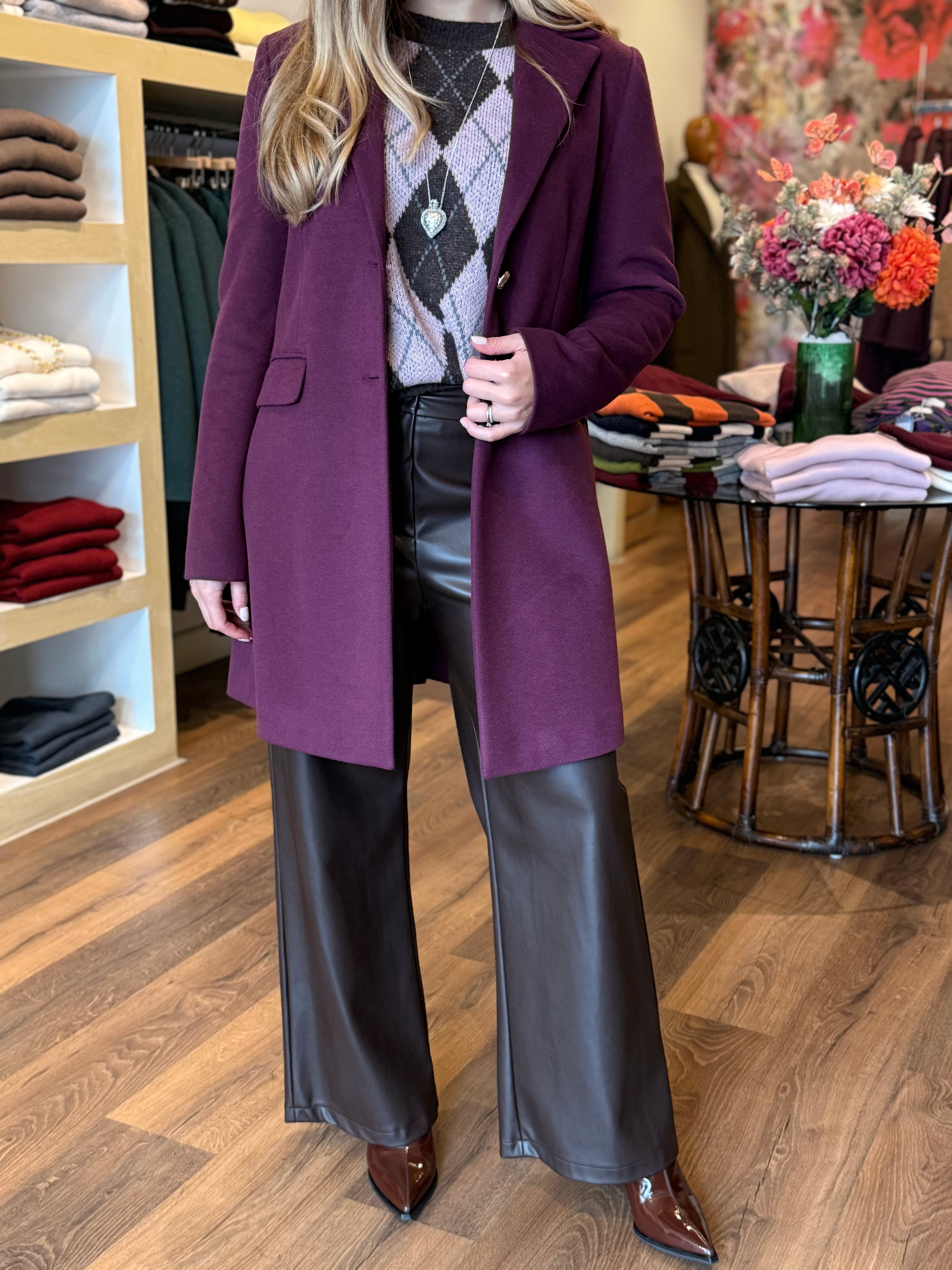 Cappotto midi in velour Duda