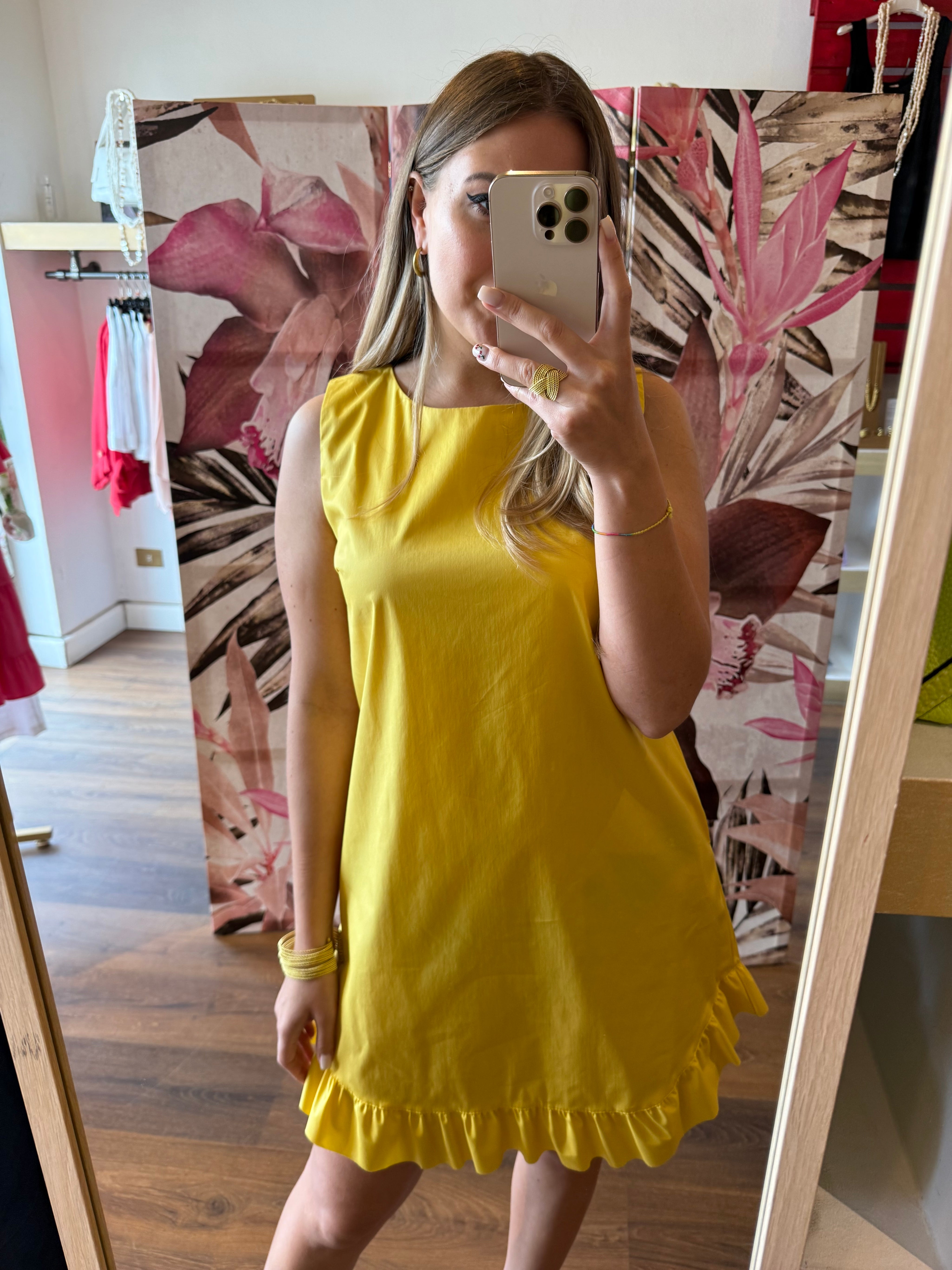 Abito con balza giallo Gioia