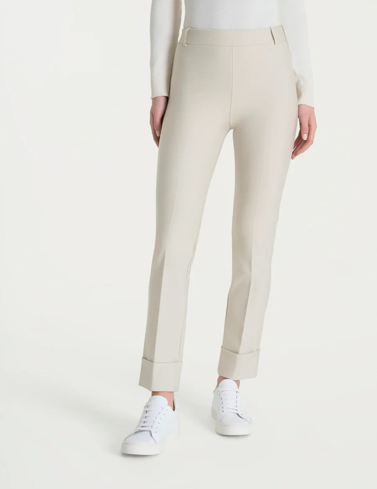 Pantalone slim dritto con risvolto Ragno