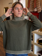 Maglia collo a cratere misto lana & cashmere