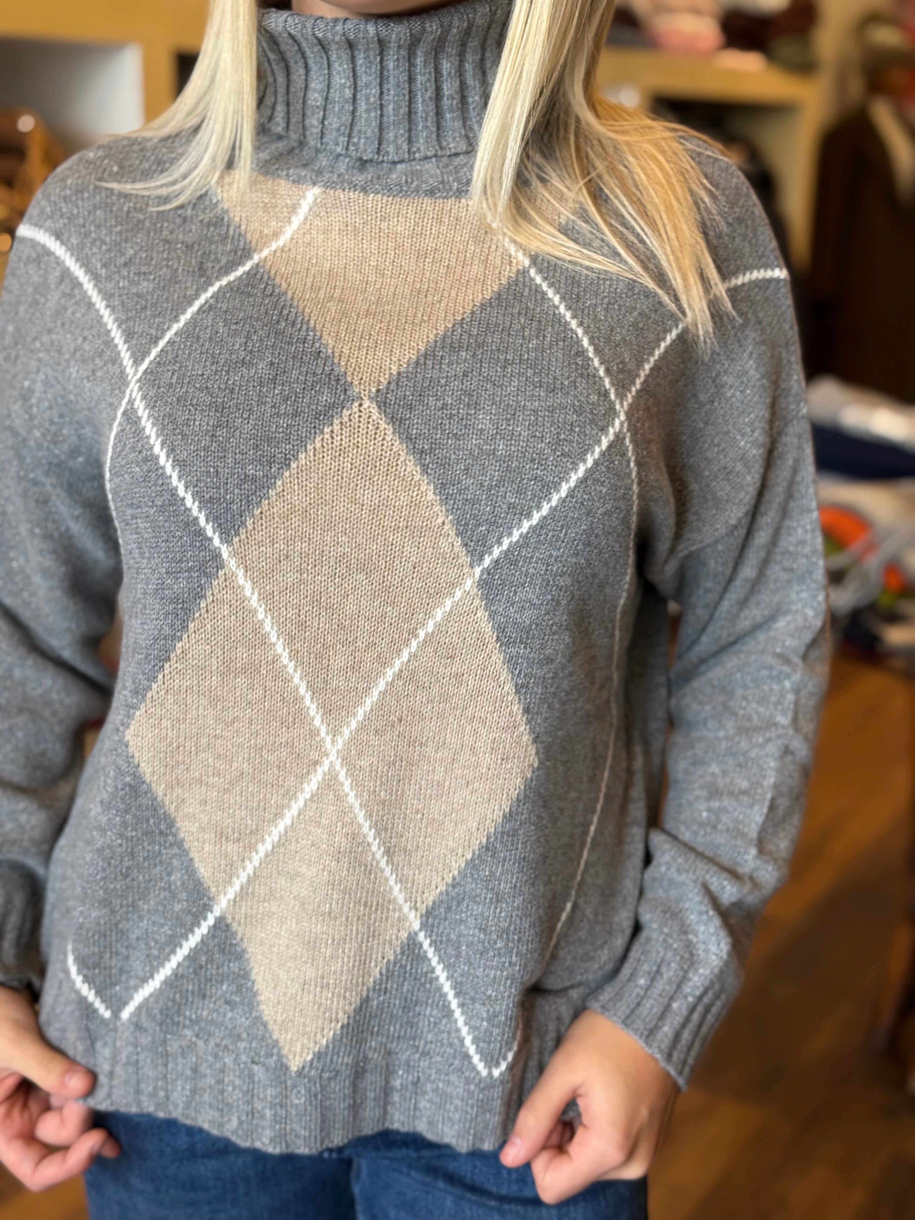 Dolcevita fantasia rombi misto lana&cashmere