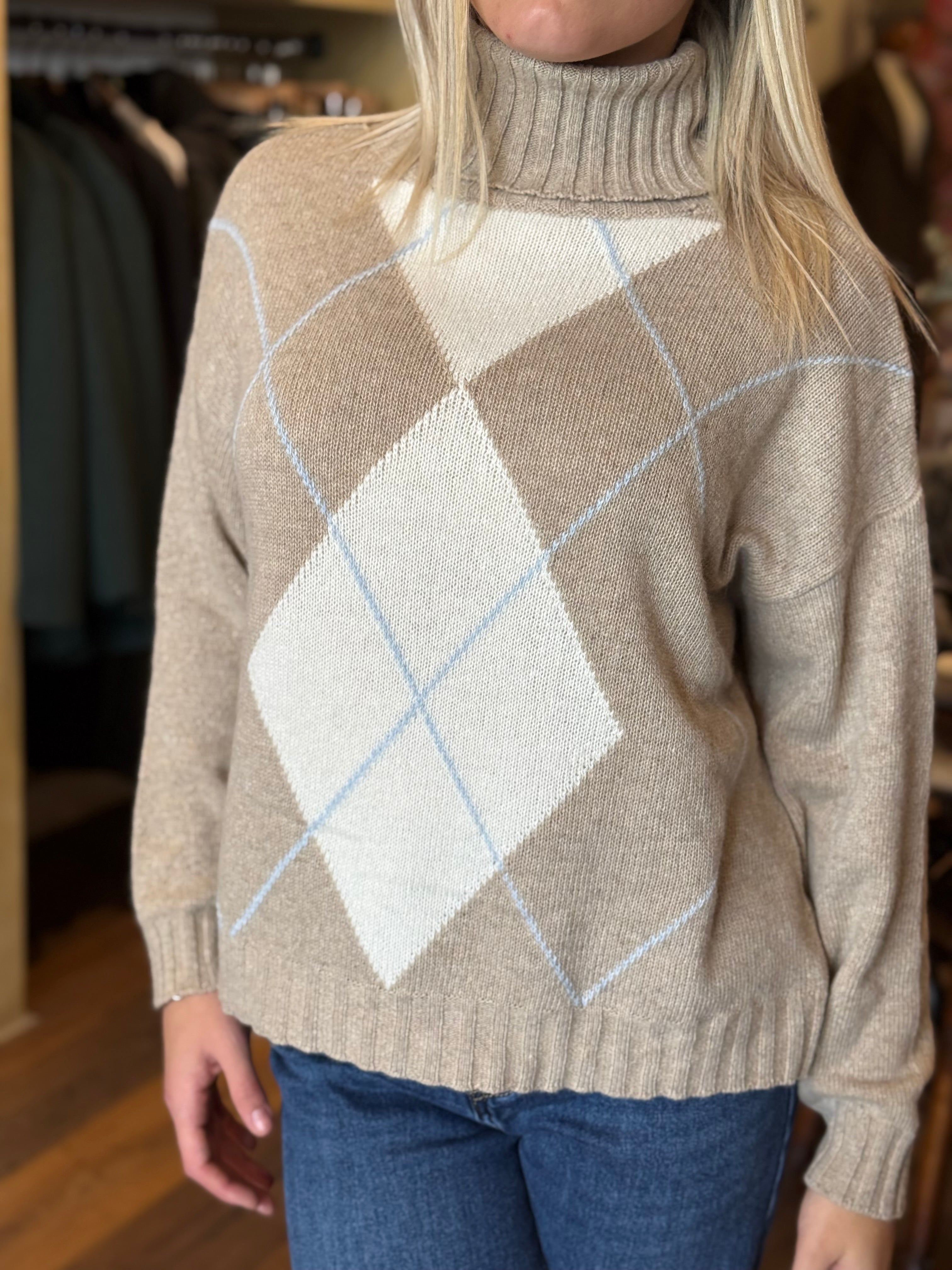 Dolcevita fantasia rombi misto lana&cashmere