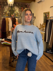 Girocollo ricamo mon amour Kontatto