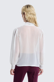 Blusa con laccio bianca Two Way