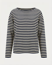 Maglia a righe scollo a barchetta 100% cotone