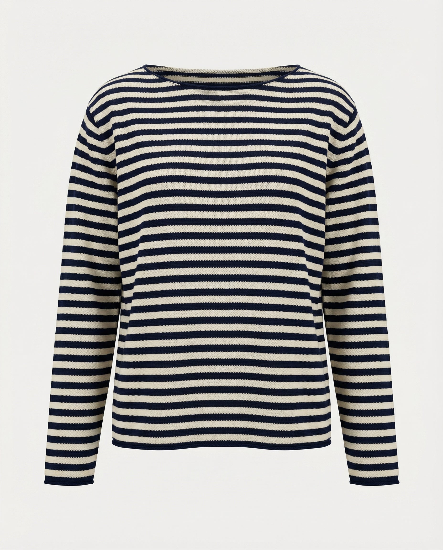 Maglia a righe scollo a barchetta 100% cotone