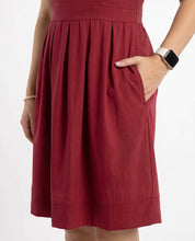 Abito rosso India in bengalina elasticizzata con tasche
