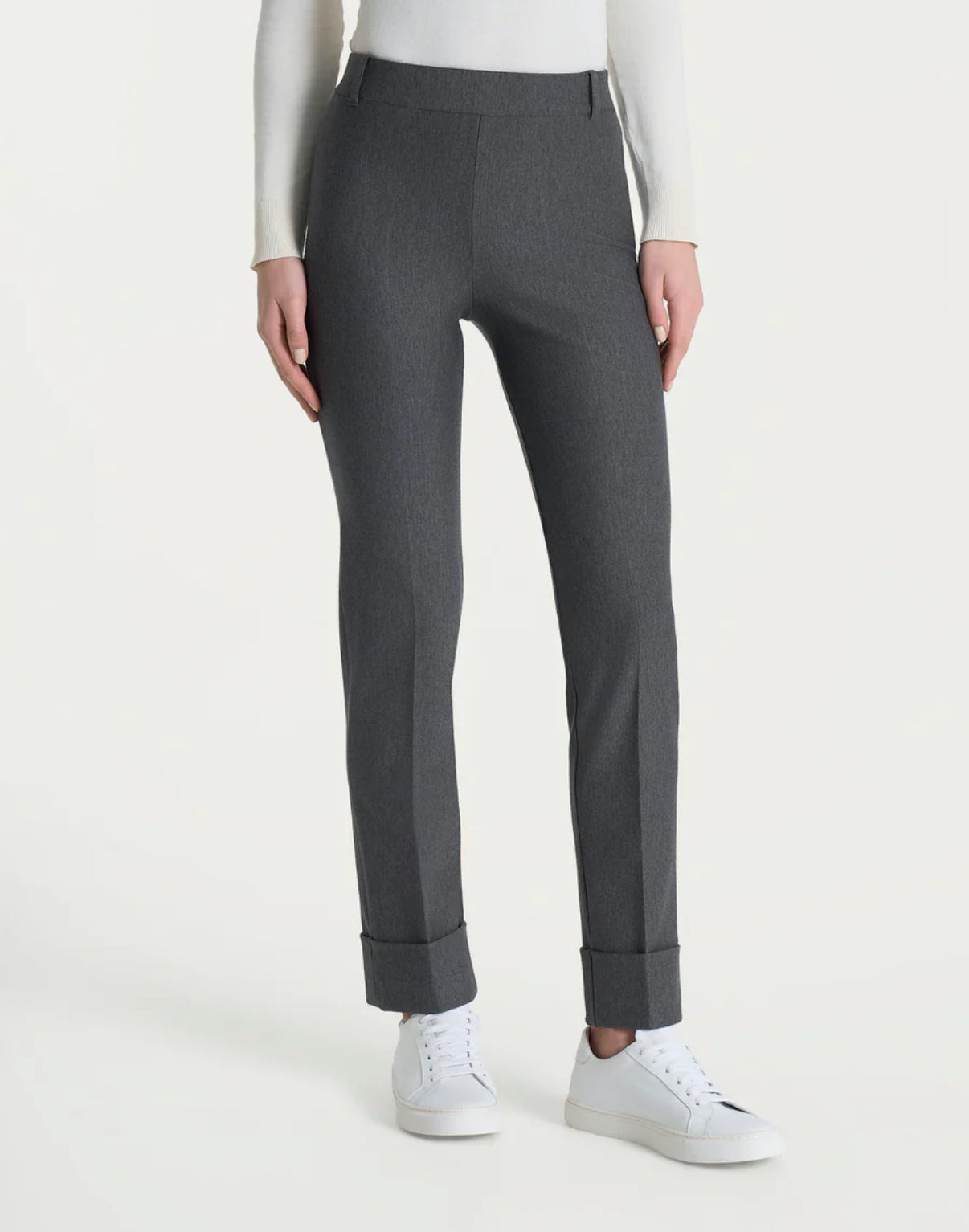 Pantalone slim dritto con risvolto Ragno